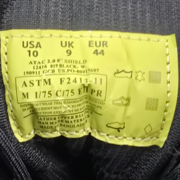 5.11 ATAC 2.0 8" Side Zip Tactical Boots Black Size 10 Waterproof Composite Toe - Picture 8 of 10